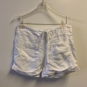 Vince 100% linen button down white shorts